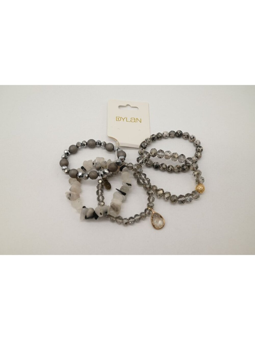NWT Dylan Jewelry Bracelet Set Firenza Ash Beaded Stretch Layered Boho 71043